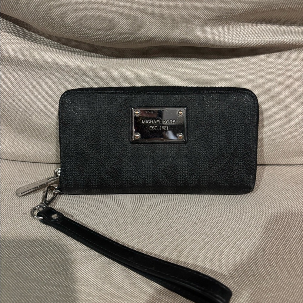 Michael Kors Black Logo Wristlet